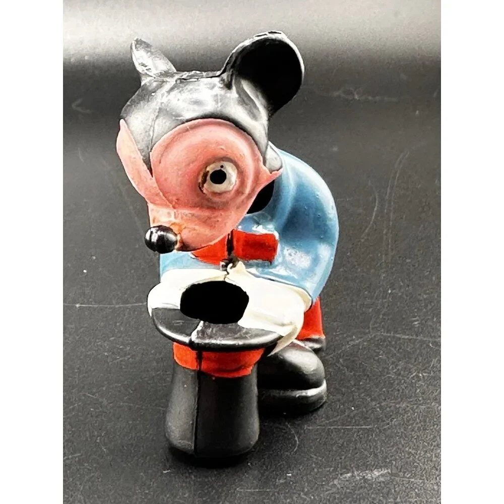 Vtg 1950 Walt Disney Production Marx Toy Mickey Mouse Bobble Head Antique Nodder